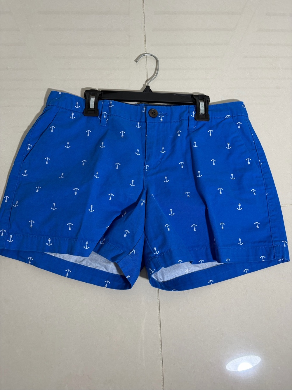 Old Navy Blue Nautical Print Women's Cotton Bermuda Shorts